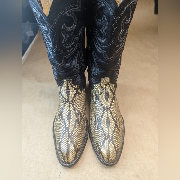 Panhandle Slim Boots men's sz 8D Exotic Genuine Golden Python Snake leather clas - Picture 2 of 13